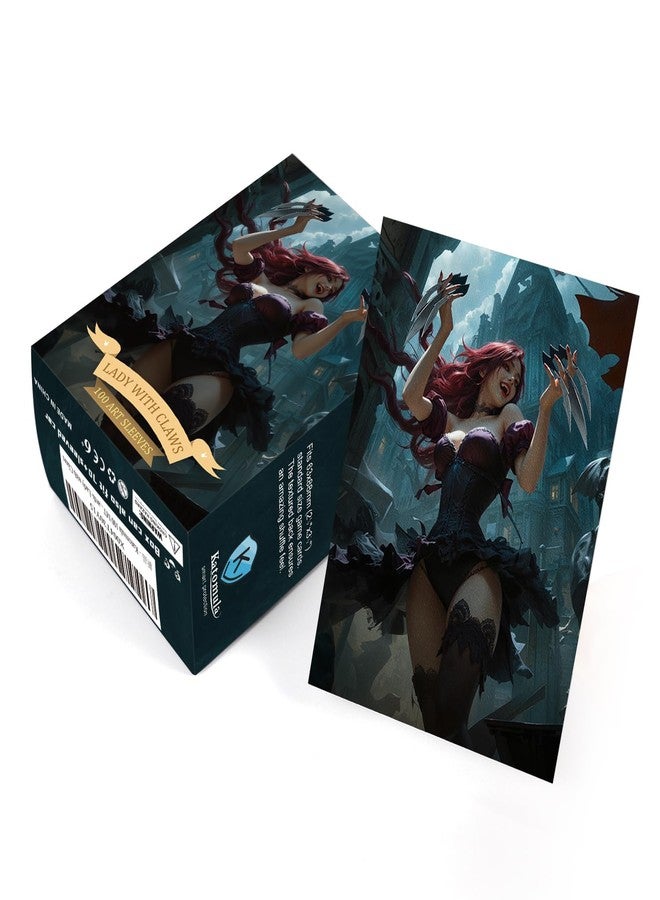 Katomula 100 MTG Card Sleeves with 100 Inner Sleeve, Textured Back Art Sleeves, Fit Standard Size Cards-Lady with Claws - Image 5